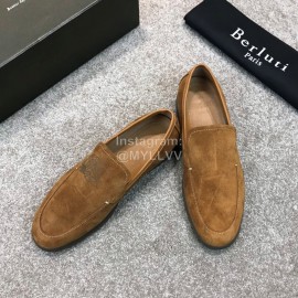 Berluti New Cowhide Velvet Business Leather Shoes For Men Brown