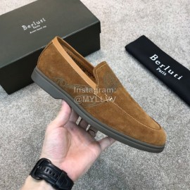 Berluti New Cowhide Velvet Business Leather Shoes For Men Brown