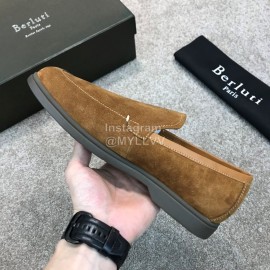 Berluti New Cowhide Velvet Business Leather Shoes For Men Brown