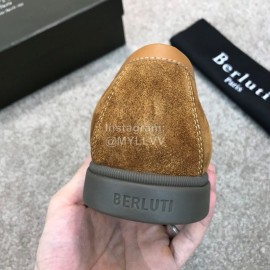 Berluti New Cowhide Velvet Business Leather Shoes For Men Brown