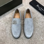 Berluti New Cowhide Velvet Business Leather Shoes For Men Gray