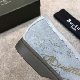 Berluti New Cowhide Velvet Business Leather Shoes For Men Gray