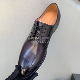Berluti New Calf Leather Business Shoes For Men Grayish Purple