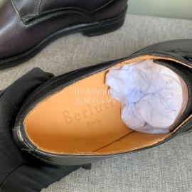 Berluti New Calf Leather Business Shoes For Men Grayish Purple