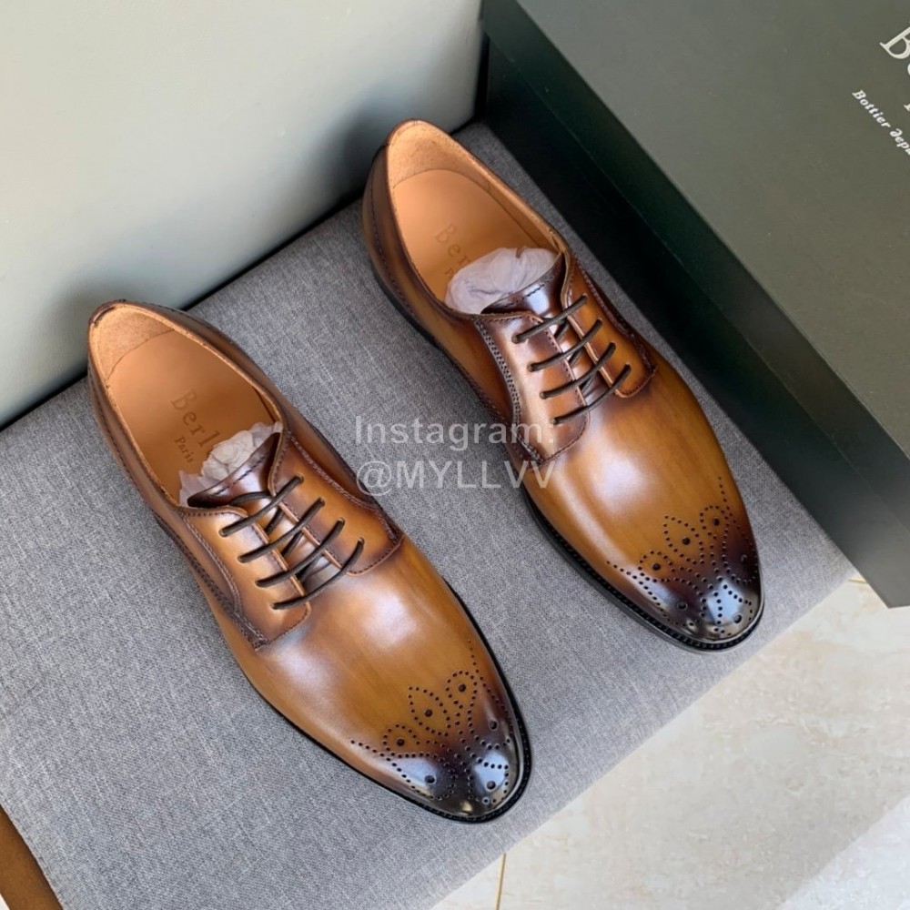 Berluti New Calf Leather Business Shoes For Men Brown