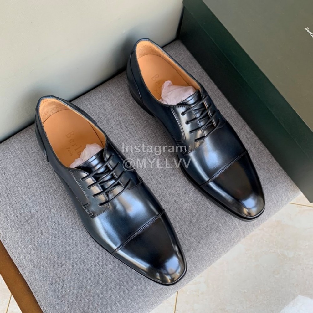 Berluti Calf Leather Business Shoes For Men Blackish Green