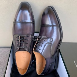 Berluti Calf Leather Business Shoes For Men Grayish Purple