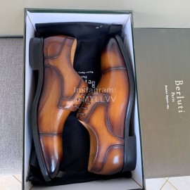Berluti Calf Leather Business Shoes For Men Brown