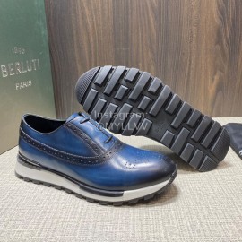 Berluti Calf Leather Casual Sneakers For Men Blue