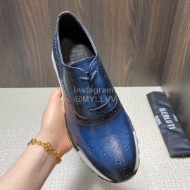 Berluti Calf Leather Casual Sneakers For Men Blue