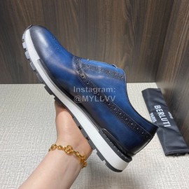 Berluti Calf Leather Casual Sneakers For Men Blue