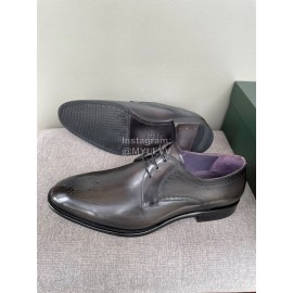 Berluti Fashion Cowhide Lace Up Business Shoes For Men Dark Gray