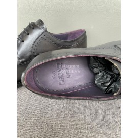 Berluti Fashion Cowhide Lace Up Business Shoes For Men Dark Gray