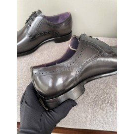 Berluti Fashion Cowhide Lace Up Business Shoes For Men Dark Gray