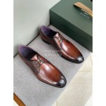 Berluti Fashion Cowhide Lace Up Business Shoes For Men Brown