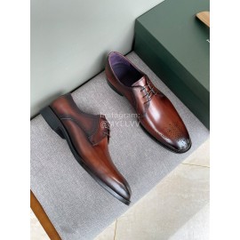 Berluti Fashion Cowhide Lace Up Business Shoes For Men Brown