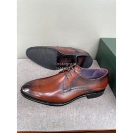 Berluti Fashion Cowhide Lace Up Business Shoes For Men Brown