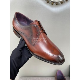 Berluti Fashion Cowhide Lace Up Business Shoes For Men Brown