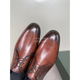 Berluti Fashion Cowhide Lace Up Business Shoes For Men Brown