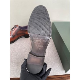 Berluti Fashion Cowhide Lace Up Business Shoes For Men Brown
