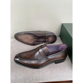 Berluti Fashion Cowhide Business Shoes For Men Coffee