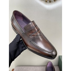 Berluti Fashion Cowhide Business Shoes For Men Coffee