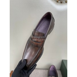 Berluti Fashion Cowhide Business Shoes For Men Coffee