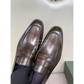 Berluti Fashion Cowhide Business Shoes For Men Coffee