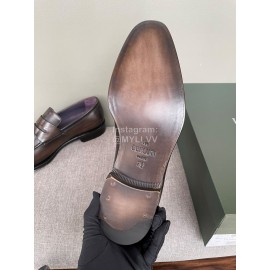 Berluti Fashion Cowhide Business Shoes For Men Coffee