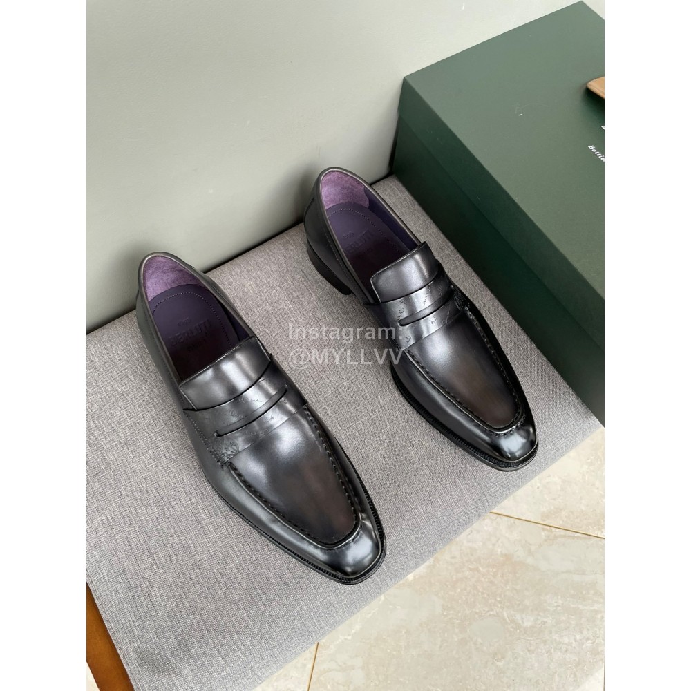 Berluti Fashion Cowhide Business Shoes For Men Black