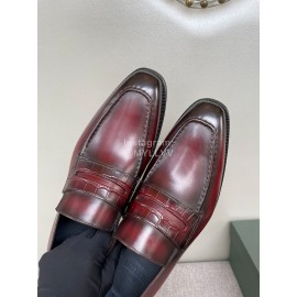 Berluti Fashion Cowhide Business Shoes For Men Reddish Brown