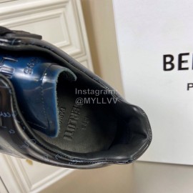 Berluti Leather Lace Up Sneakers Blue For Men