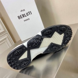 Berluti Leather Lace Up Sneakers Black For Men