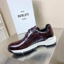 Berluti Leather Lace Up Sneakers For Men