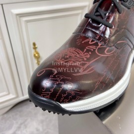 Berluti Leather Lace Up Sneakers For Men