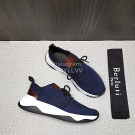 Berluti Light Mesh Lace Up Sneakers For Men Blue