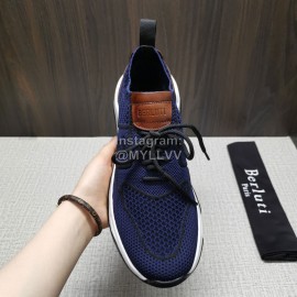 Berluti Light Mesh Lace Up Sneakers For Men Blue