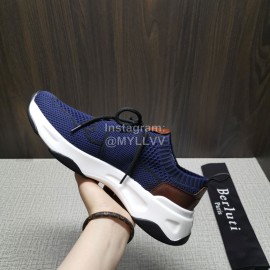 Berluti Light Mesh Lace Up Sneakers For Men Blue