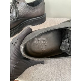 Berluti Lace Up Square Head Leather Shoes For Men Black