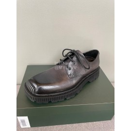 Berluti Lace Up Square Head Leather Shoes For Men Black