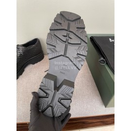 Berluti Lace Up Square Head Woven Cowhide Shoes For Men Black