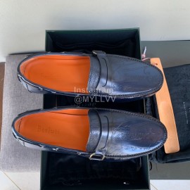 Berluti New Calf Leather Business Casual Shoes For Men Navy