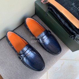 Berluti New Calf Leather Business Casual Shoes For Men Navy