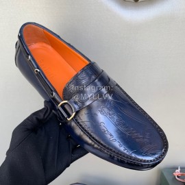 Berluti New Calf Leather Business Casual Shoes For Men Navy