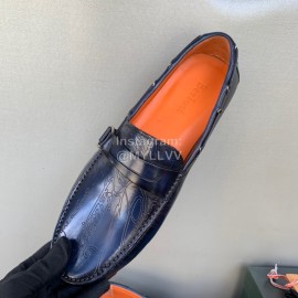 Berluti New Calf Leather Business Casual Shoes For Men Navy