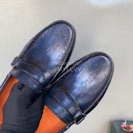 Berluti New Calf Leather Business Casual Shoes For Men Navy