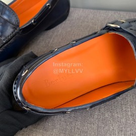 Berluti New Calf Leather Business Casual Shoes For Men Navy