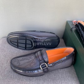 Berluti New Calf Leather Business Casual Shoes For Men Grayish Purple