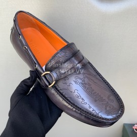 Berluti New Calf Leather Business Casual Shoes For Men Grayish Purple