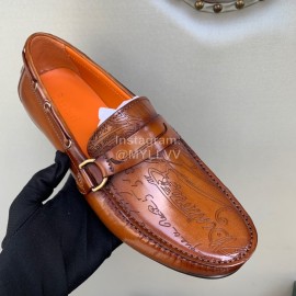 Berluti New Calf Leather Business Casual Shoes For Men Brown